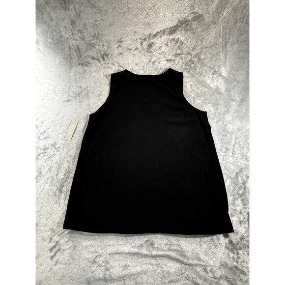 Chico's Tank Top Women's Large Black V-Neck Knit Blouse NWT - Picture 6 of 8